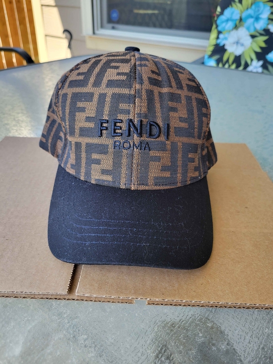 None Other - Fendi Roma Brown & Black FF Logo Baseball Cap